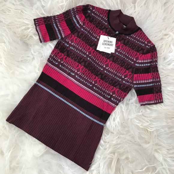 OPENING CEREMONY Printed Mock Neck Top - Picture 2 of 8